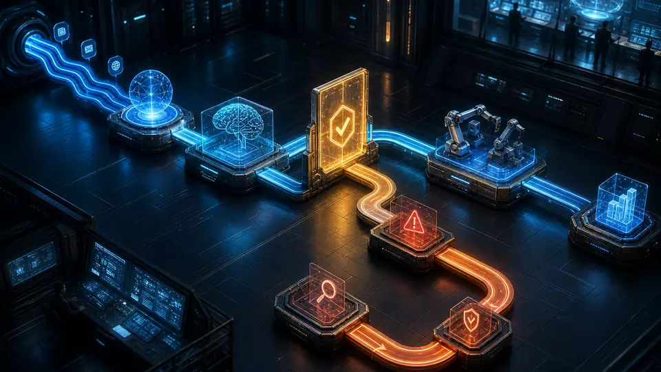 Connected workflow routes moving approved work between teams and tools